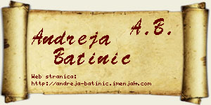Andreja Batinić vizit kartica